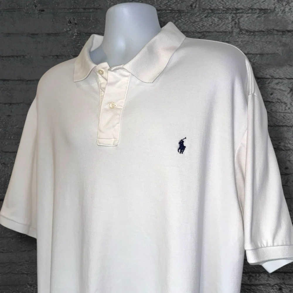 Polo Ralph Lauren 2XB White Classic Fit Polo Shirt Blue Pony Logo